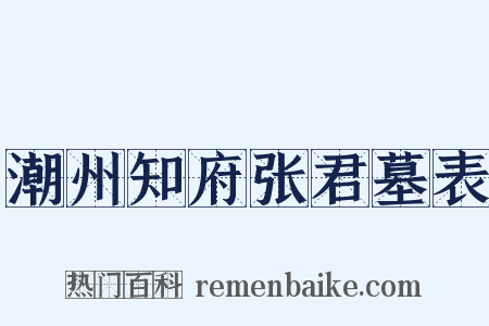 潮州知府张君墓表是什么意思的图片
